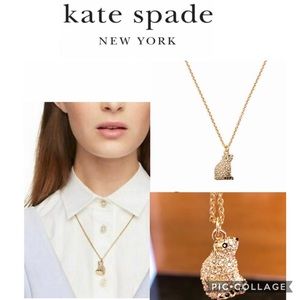$68 New Kate spade crystal polar bear gold necklace